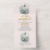 Ons kleine pompoenmeisje Baby shower All In One Uitnodiging (Binnen)