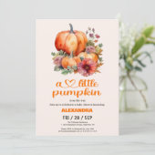 Ons kleine pompoenmeisje Baby shower Kaart (Staand voorkant)