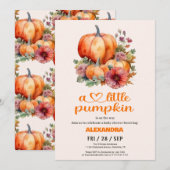 Ons kleine pompoenmeisje Baby shower Kaart (Voorkant / Achterkant)