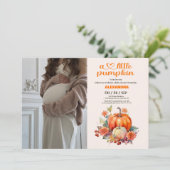 Ons kleine pompoenmeisje Baby shower Kaart (Staand voorkant)
