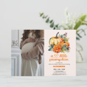 Ons kleine pompoenmeisje Baby shower Kaart (Staand voorkant)