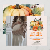 Ons kleine pompoenmeisje Baby shower Kaart (Voorkant / Achterkant)