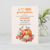 Ons kleine pompoenmeisje Baby shower Kaart (Staand voorkant)