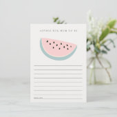 Ons kleine roze Melonadvies voor het Baby shower Informatiekaartje (Staand voorkant)