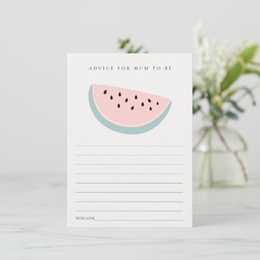 Ons kleine roze Melonadvies voor het Baby shower Informatiekaartje (Staand voorkant)