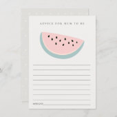 Ons kleine roze Melonadvies voor het Baby shower Informatiekaartje (Voorkant / Achterkant)