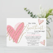 Ons kleine schatje rijdt door baby shower kaart (Staand voorkant)