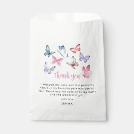 Ons kleine vlinderverjaardagsfeestje bedankt bedankzakje