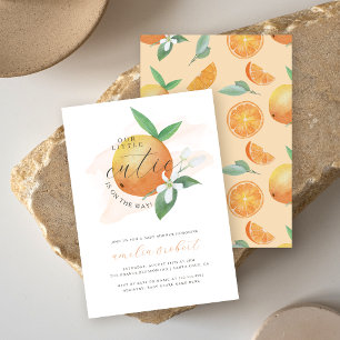 Ons kleine Waterverf Oranje Baby shower Kaart