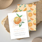 Ons kleine Waterverf Oranje Baby shower Kaart