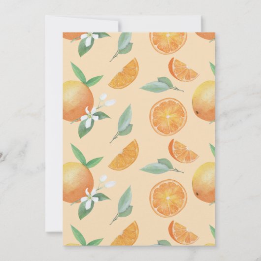 Ons kleine Waterverf Oranje Baby shower Kaart (Achterkant)