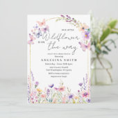 Ons kleine wilde bloem bloemenBaby shower Kaart (Staand voorkant)