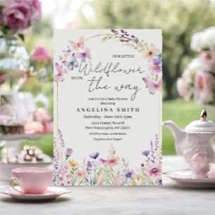 Ons kleine wilde bloem bloemenBaby shower Kaart