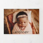 "Ons kleine wonder" aanpasbare geboorte Drieluik Aankondiging (Cover)