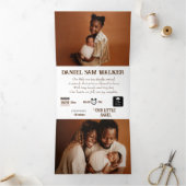 "Ons kleine wonder" aanpasbare geboorte Drieluik Aankondiging (Binnen)