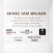 "Ons kleine wonder" aanpasbare geboorte Drieluik Aankondiging (Binnenkant midden)