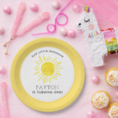 Ons Kleine Zonneschijn Feest Meisje 1e Verjaardag  Papieren Bordje (Feest)