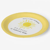 Ons Kleine Zonneschijn Feest Meisje 1e Verjaardag  Papieren Bordje (Gekanteld)