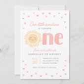 Ons kleine zonneschijnmeisje 1e verjaardag kaart (Voorkant)