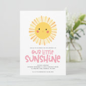 Ons kleine zonnige roze meisje verjaardagsfeest (Staand voorkant)