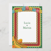 Ons Kleurrijke Mexicaanse Feest Huwelijk Kaart (Achterkant)
