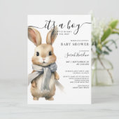 Ons konijntje is onderweg naar Baby shower Kaart (Staand voorkant)