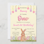 Ons konijntje wordt één verjaardag kaart (Voorkant)