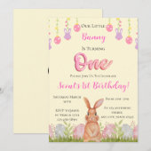 Ons konijntje wordt één verjaardag kaart (Voorkant / Achterkant)