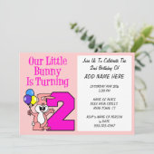 Ons konijntje wordt twee kaart (Staand voorkant)