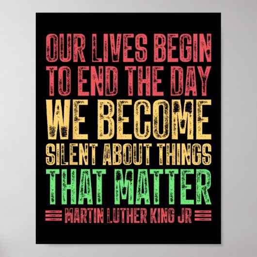 Ons leven begint te eindigen op de dag dat we stil poster (Voorkant)