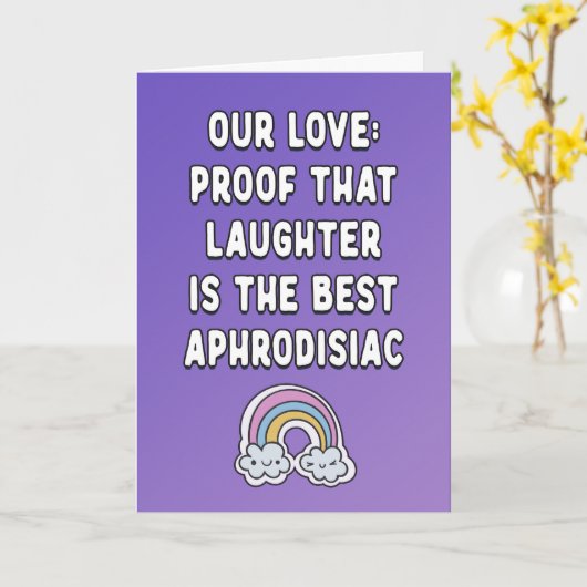 Ons liefdesbewijs dat lachen het beste afrodisiacu kaart (Gele Bloem)