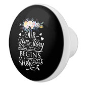 Ons liefdesverhaal begint hier keramische knop (Rechts)