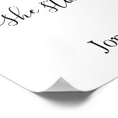 Ons liefdesverhaal Beste dag ja dag bruiloft roze Poster (Hoek)