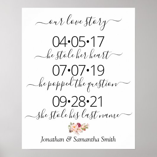 Ons liefdesverhaal Beste dag ja dag bruiloft roze Poster (Voorkant)