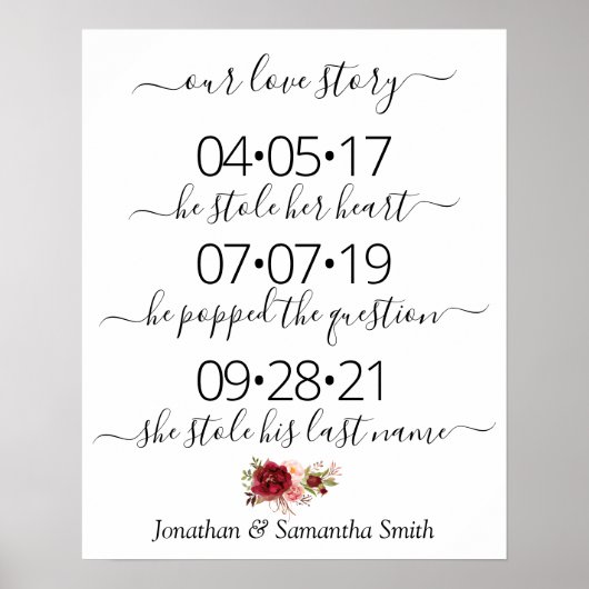 Ons liefdesverhaal Beste dag voor dag trouwmarsala Poster (Voorkant)