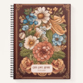 Ons Liefdesverhaal  Bloemen Faux Leather Notitieboek (Voorkant)
