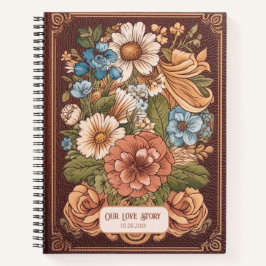 Ons Liefdesverhaal  Bloemen Faux Leather Notitieboek