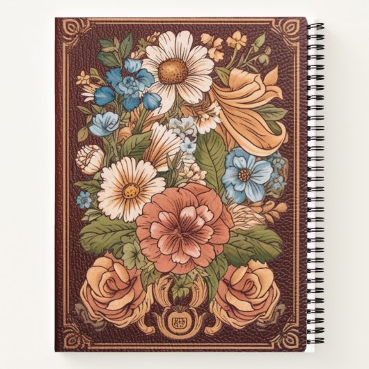 Ons Liefdesverhaal  Bloemen Faux Leather Notitieboek (Achterkant)