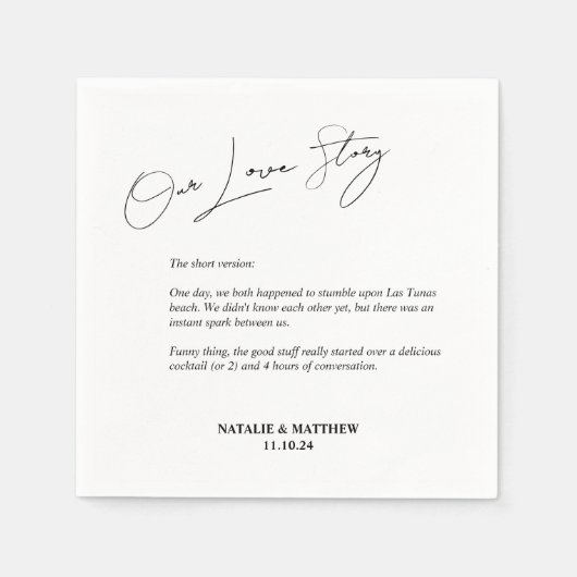 Ons liefdesverhaal bruiloft Napkins Servet (Voorkant)