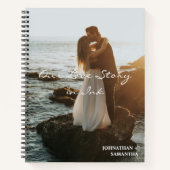 Ons liefdesverhaal, elegante trouwfotografie, Cust Notitieboek (Voorkant)