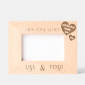 Ons liefdesverhaal gepersonaliseerd met twee namen gegraveerde lijstjes (Voorkant)