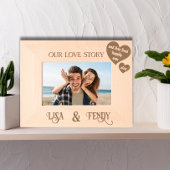 Ons liefdesverhaal gepersonaliseerd met twee namen gegraveerde lijstjes