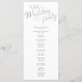 Ons liefdesverhaal huwelijksprogramma programmakaart (Achterkant)