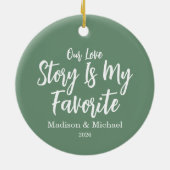 Ons liefdesverhaal Kerst Keramisch Ornament (Achterkant)