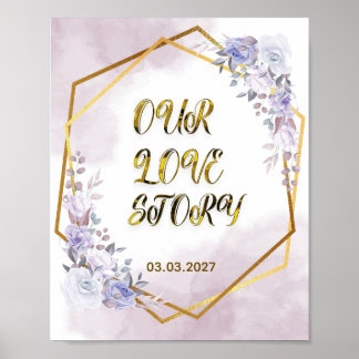 Ons liefdesverhaal – Persoonlijke trouwdecoratie | Poster