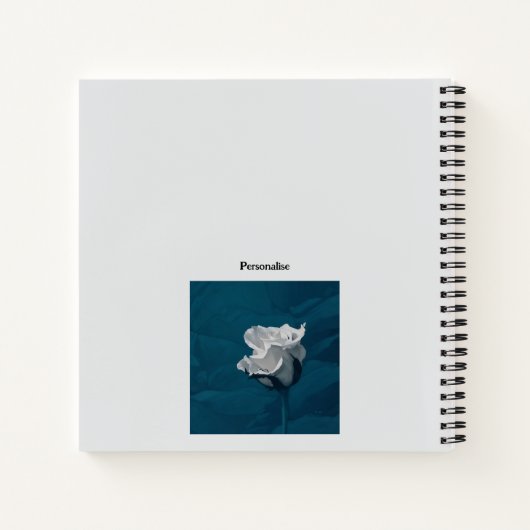 Ons liefdesverhaal Quote White Rose Blue Journal Notitieboek (Achterkant)