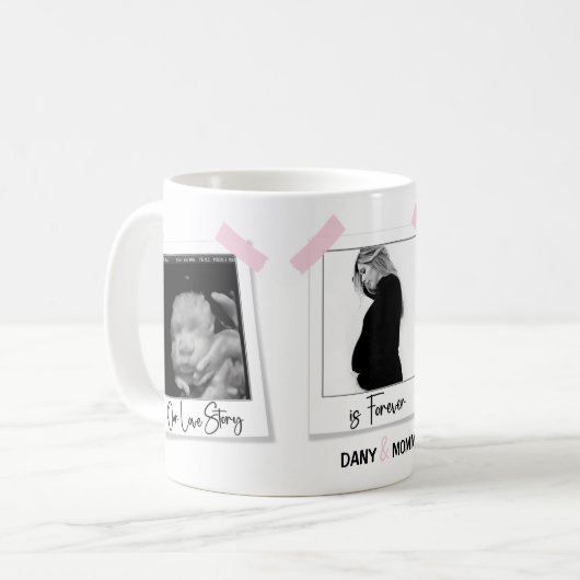 Ons liefdesverhaal | Roze Moederdag Foto Gift Mok (Voorkant links)