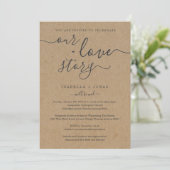 Ons liefdesverhaal RSVP & Registry All-in-One Wedd Kaart (Staand voorkant)