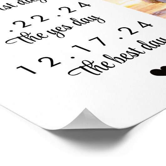 Ons liefdesverhaal Speciale datums Tijdstip Woensd Poster (Hoek)