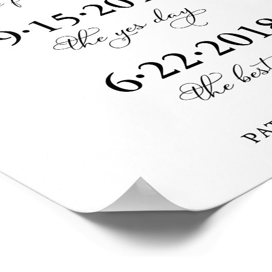 Ons liefdesverhaal Speciale datums Tijdstip Woensd Poster (Hoek)